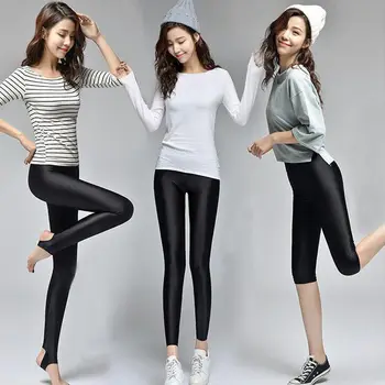 S-4XL nova primavera outono 2019 moda couro falso sexy fino preto leggings calzas mujer leggins leggings elástico tamanho 4xl