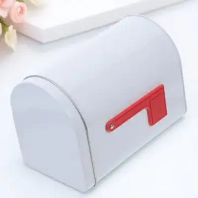 

1pc Gift Mailbox Black Playhouse Tinplate Metal Storage Box Decorative Present Container For Home Office Exterior Use