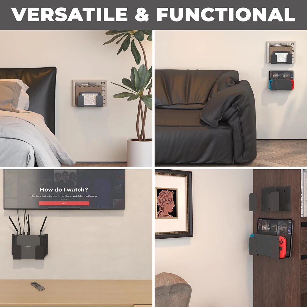 벽 마운트 금속 듀얼 레이어 디자인 벽 선반 거치대 정리함, 아이패드 노트북용 맥북, 킨들 브래킷, 아이패드 액세서리