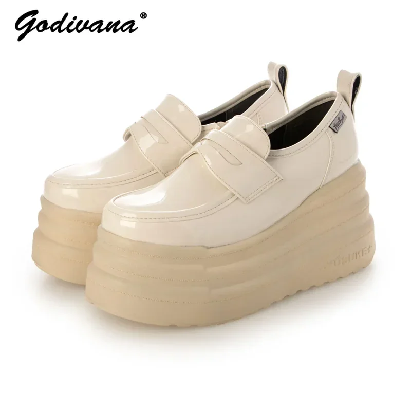 Japanese Trendy Retro Casual Sports Shoes New Autumn Female Thick-soled Muffin JK Uniform Shoes Women's Single Shoes Loafers image 4