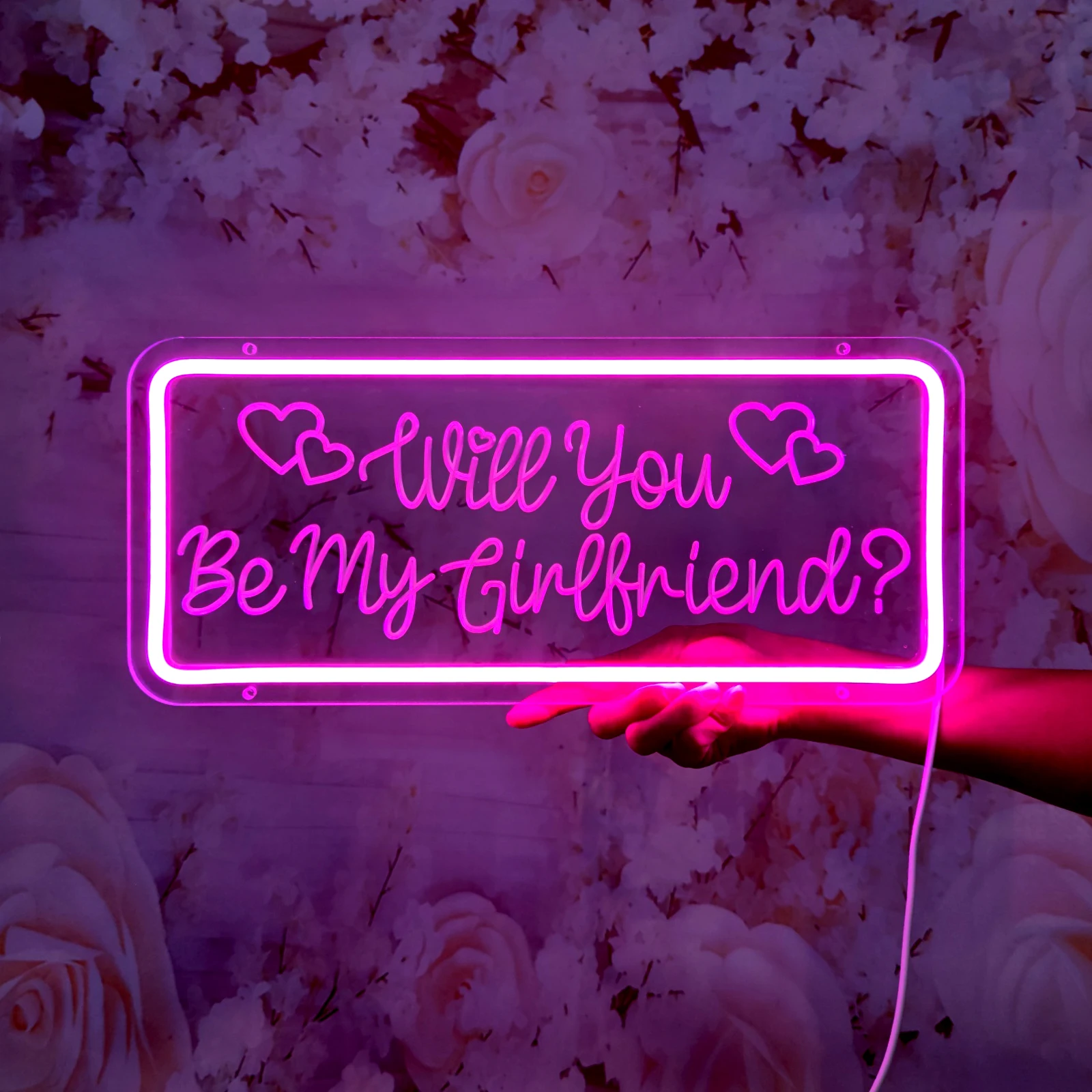 Will You Be My Girlfriend Neon Sign LED Valentijnsdag Bekentenis Decoratie Sign Engagement Neon Sign Board Wall Decor