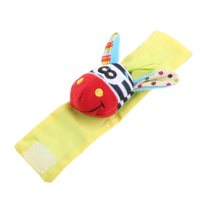 Q0KB Animal Infant Baby Kids Hand Wrist Bells Foot Sock Rattles Soft New