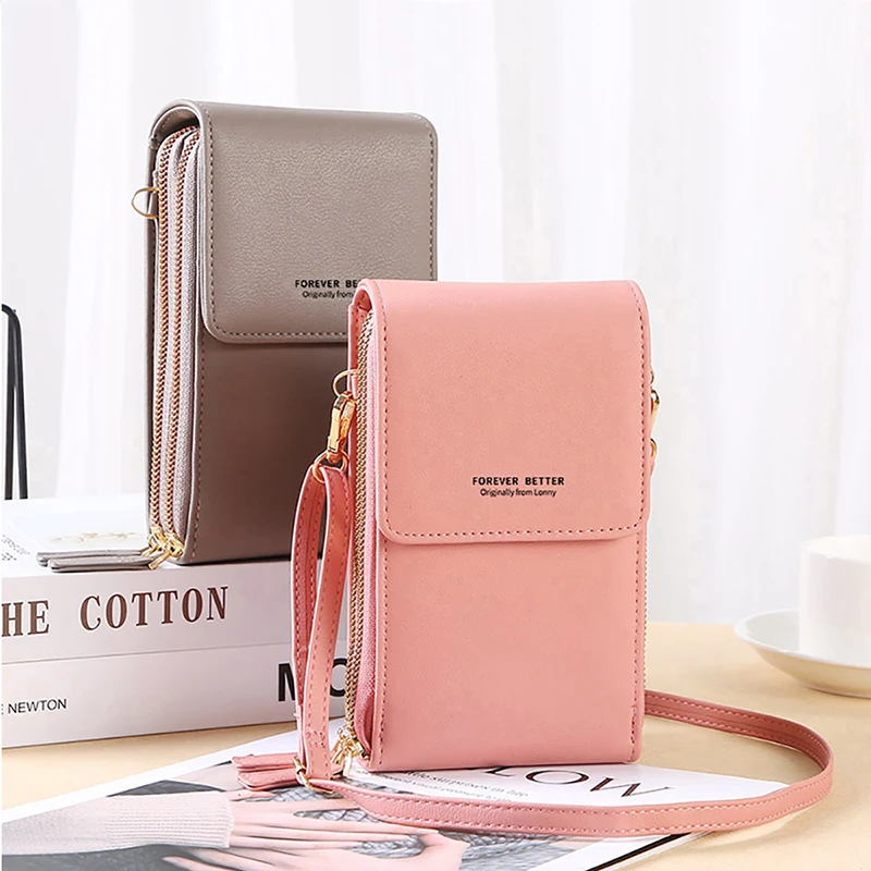 Geestock zadig Women\'s Touch Screen Cell Phone Shoulder Bags Soft Leather Wallet Purse Woman Strap Handbag Female Crossbody Bag