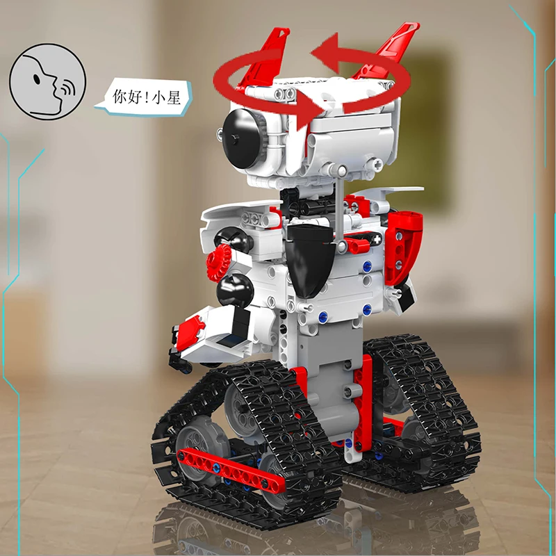 Mould King AI Robot intelligente con espressione variabile Modello di telecomando Kit di blocchi di costruzione Giocattolo assemblato per bambini Regalo di Natale