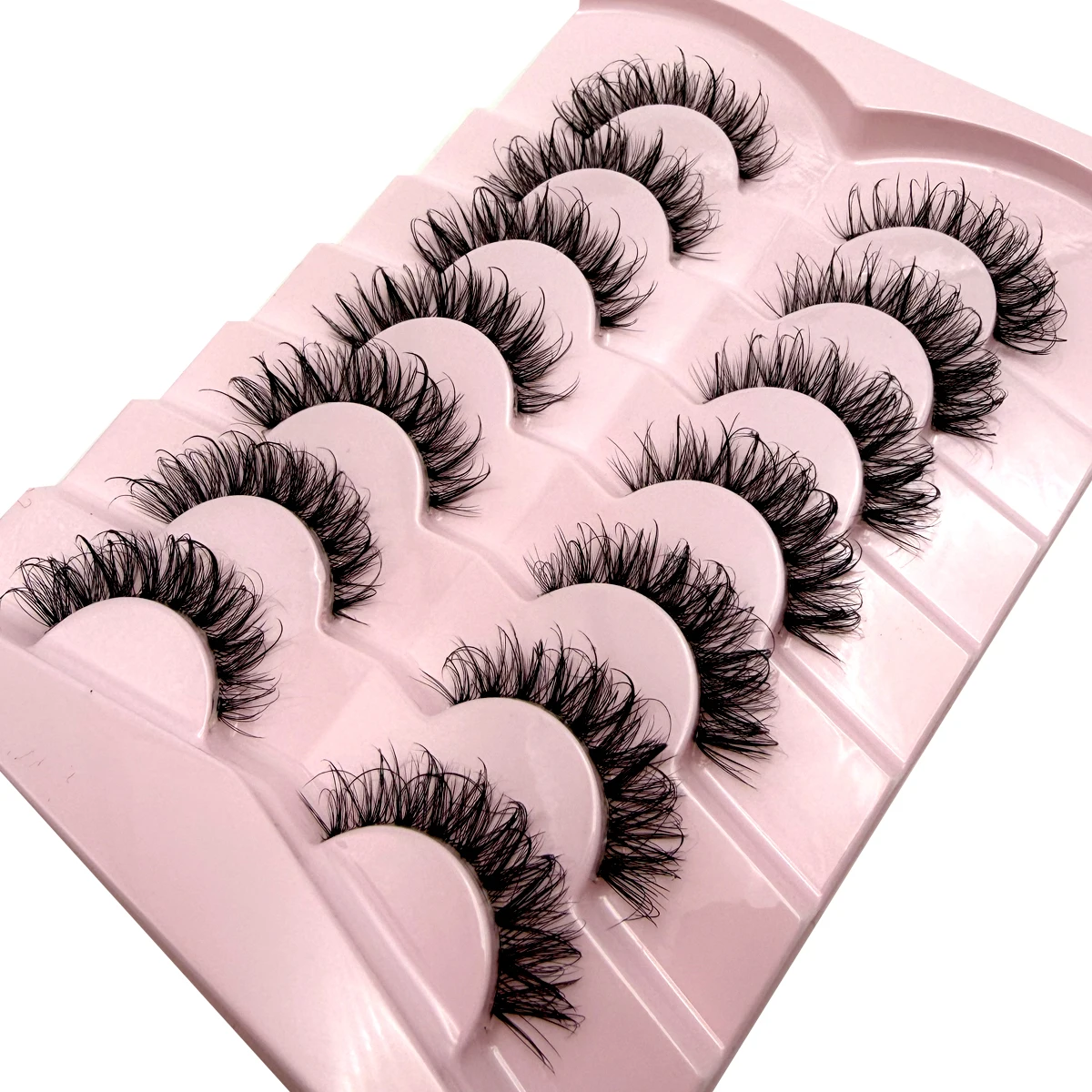 7 أزواج من الرموش الشفافة Y2K على طراز Lachses الجنية رموش أنيمي شائكة رموش مانغا Wispy ذات مظهر رطب طبيعي رموش ثلاثية الأبعاد من المنك #5