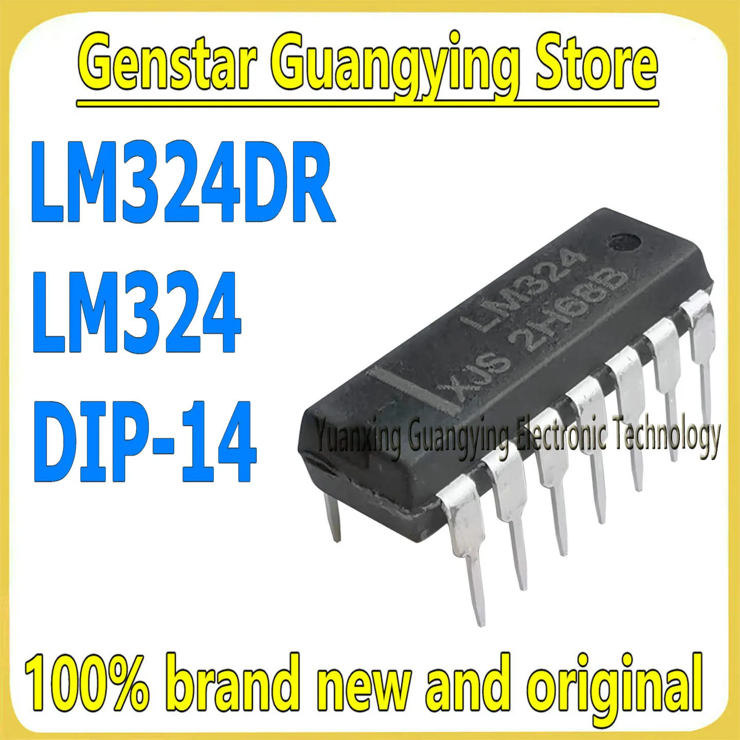 (10 pieces) LM324N, LM324DR, LM324D, LM324 DIP-14 Operational Amplifier ICs, 100% Brand New