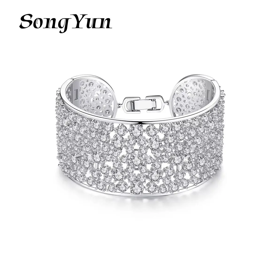 

SYYG Jewelry MHT Quality Brass Bracelet Bangle Charm CZ 7A Zircon Cocktail Party Statement Jewelry Women Bracelets Jewelry