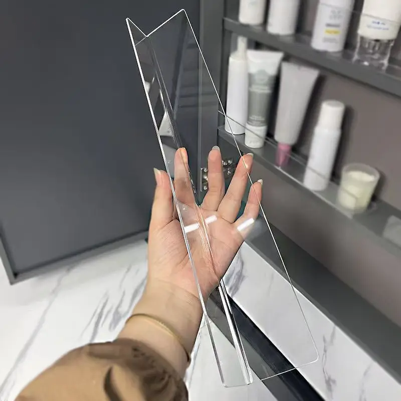 Clear L Acrylic Gap Partition Guard Anti-drop Mirror Cabinet Shelf Divider Bathroom Makeup Skincare Storage Holder