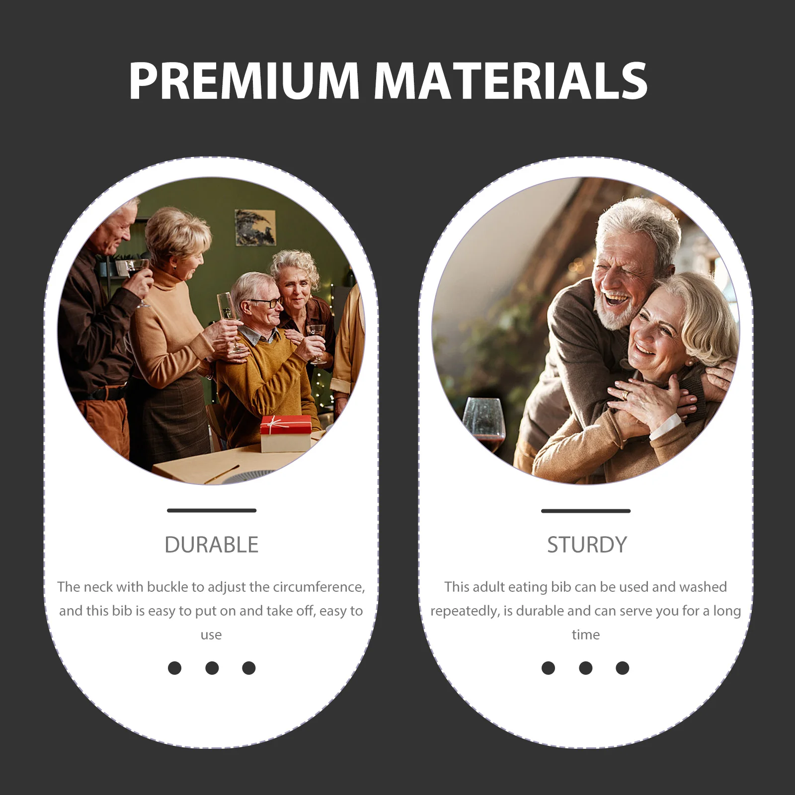 

Adjustable Adult Bib for Elderly Oil Proof Waterproof Eating Bib Easy Use Durable Seniors Bibs for Daily Meals Gift