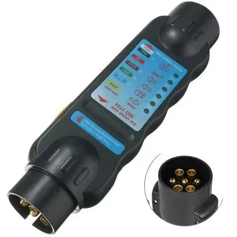 for 7-Core Trailer Tester 12V Automotive Resistance 7-Pin Plug Socket Connector Recorder