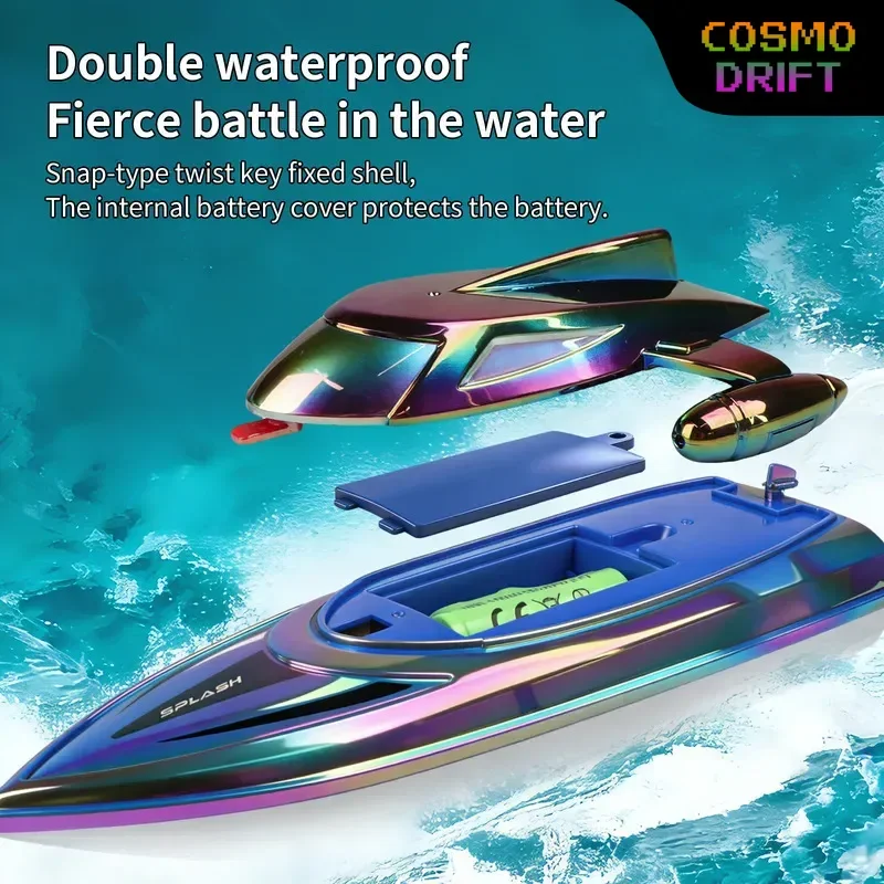 New 2.4G Wireless RC Speedboat High Speed Racing Boat Electric Water Floating Toy Summer Outdoor Interactive Gift for Kids