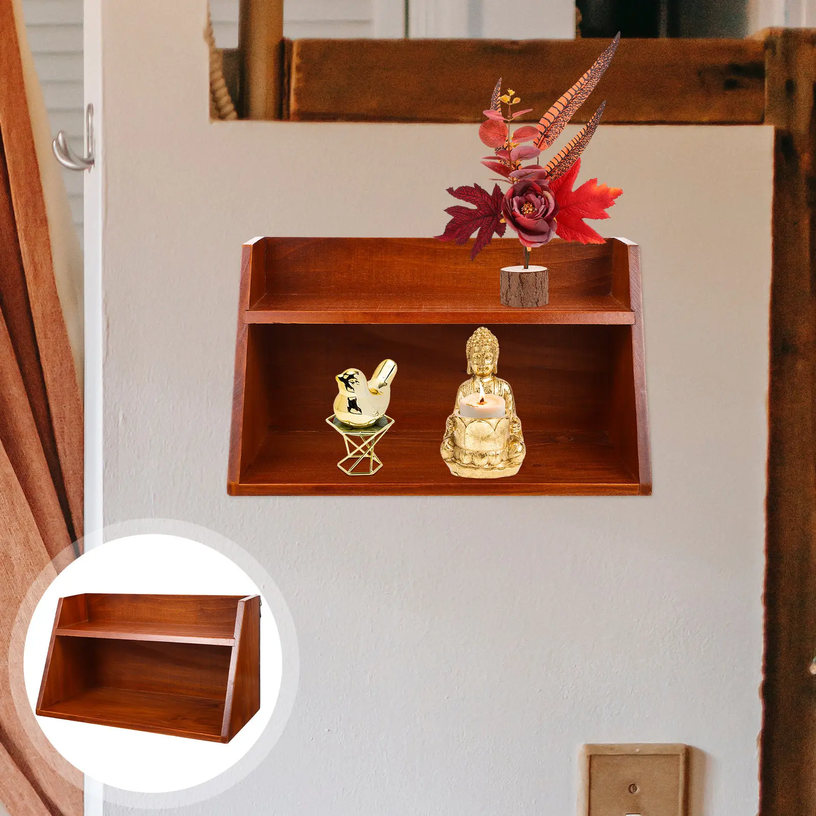 Wooden Desktop Storage Rack Organizer Multi-layer Shelf Small Items Home Office Dorm Use Exquisite Smooth