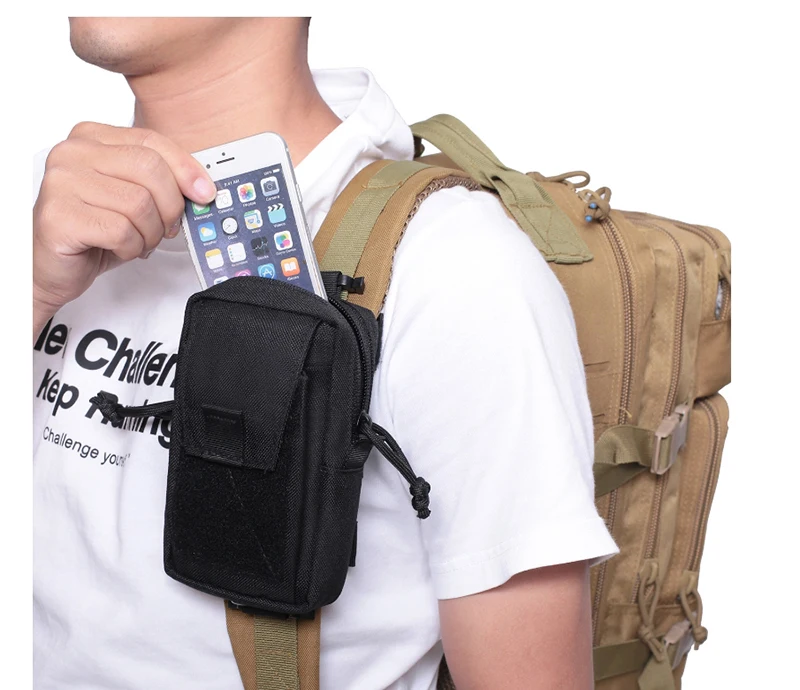 1000D New Molle Pouch Outdoor Mobile Phone Wallet Pouch Waist Bag Utility Vest Backpack Hanging Bag for Hunting Camping