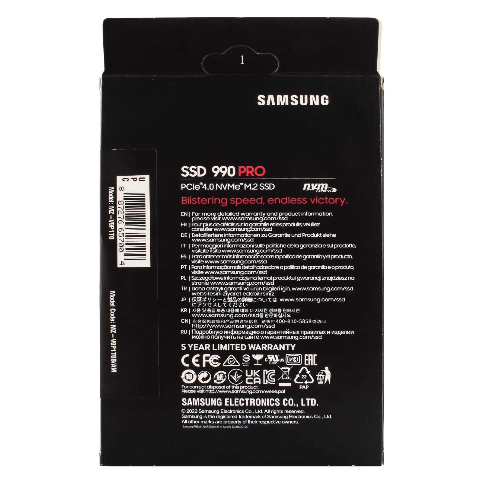 삼성 990 Pro SSD 500GB 1TB 2TB 내장형 솔리드 스테이트 드라이브 하드 디스크 NVMe M.2 2280 TLC PCIe Gen 4.0 x 4 노트북 PC용