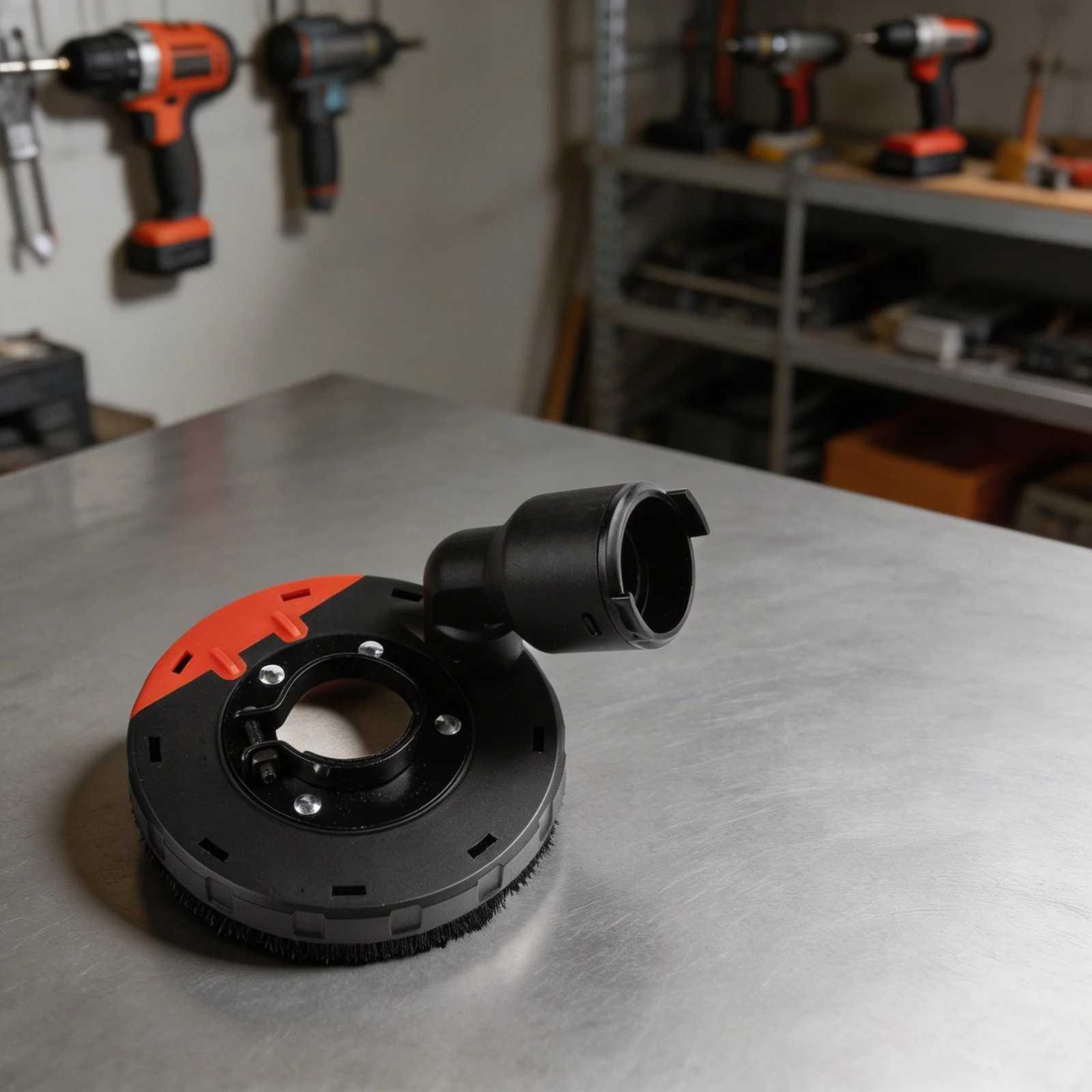 Black Red Angle Grinder Dust Cover Shroud For Type 100 Attachments With Brush Ring For Vacuum Cleaner Woodworking Polishing