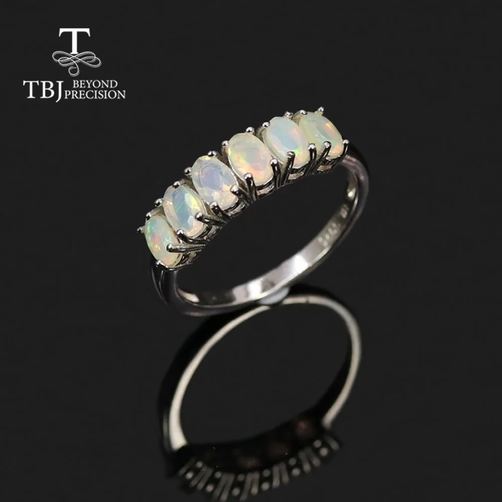 Ethiopia Opal natural cut oval 3*5mm gemstone ring 925 sterling silver simple fashion women fine jewelry