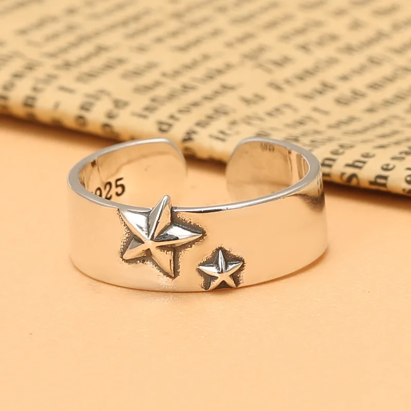 

S925 sterling silver k-style star ring for women elegant index finger ring ins style women's ring stylish