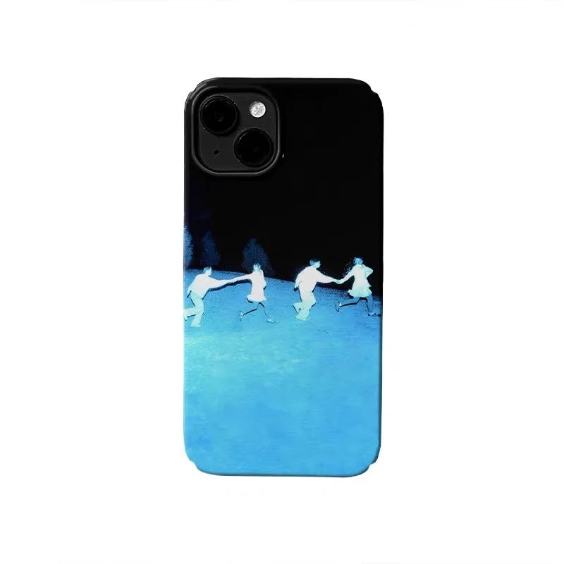 

Blue Dream Running Hand in Hand Case for IPHONE 17 16ProMax 15 14 13 12 11 PRO Plus Acrylic TPU Two in One Magnetic Phone Cases