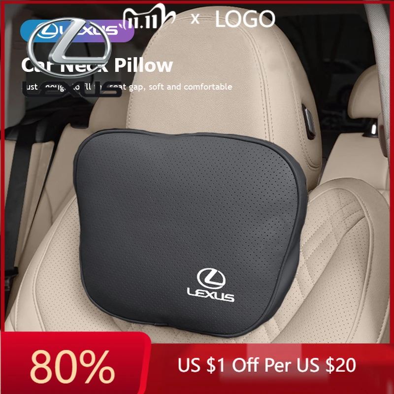 

2026 Hot Interior Stickers High Quality Car Neck Pillow Breathable Auto Logo Seat Headrest For Lexus F SPORT ES RX NX LS UX LM L