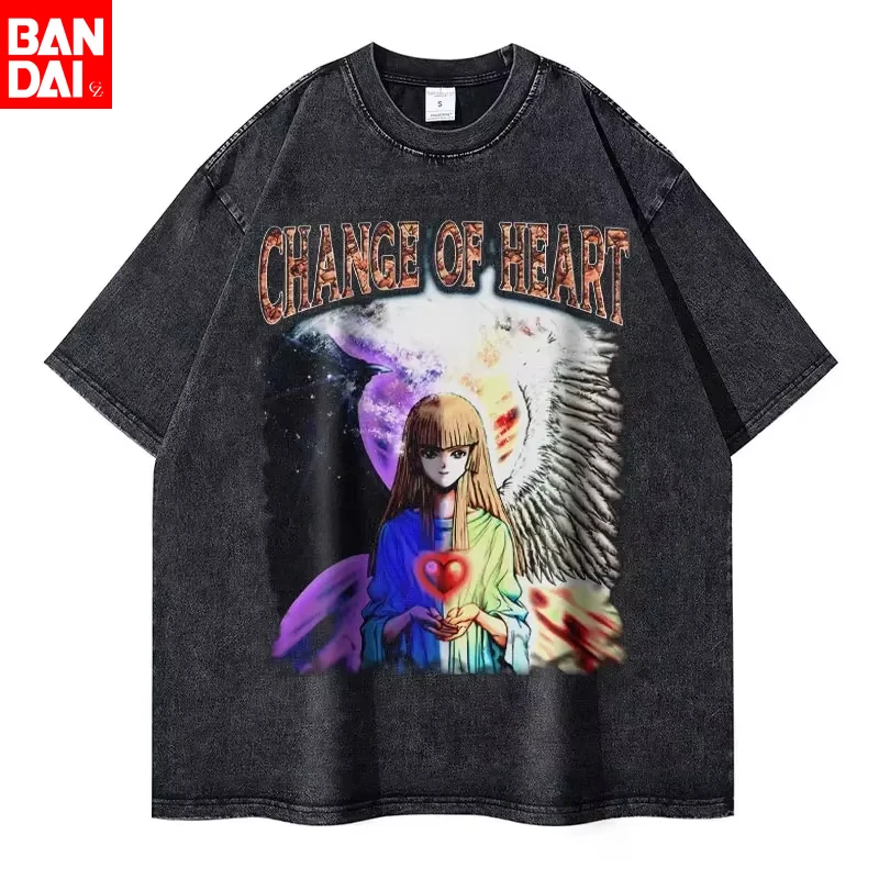 Camisetas Vintage Anime Yu Gi Oh, Camiseta Dark Magician Girl, Moda Retro Streetwear, Manga Curta, Tops Pretos