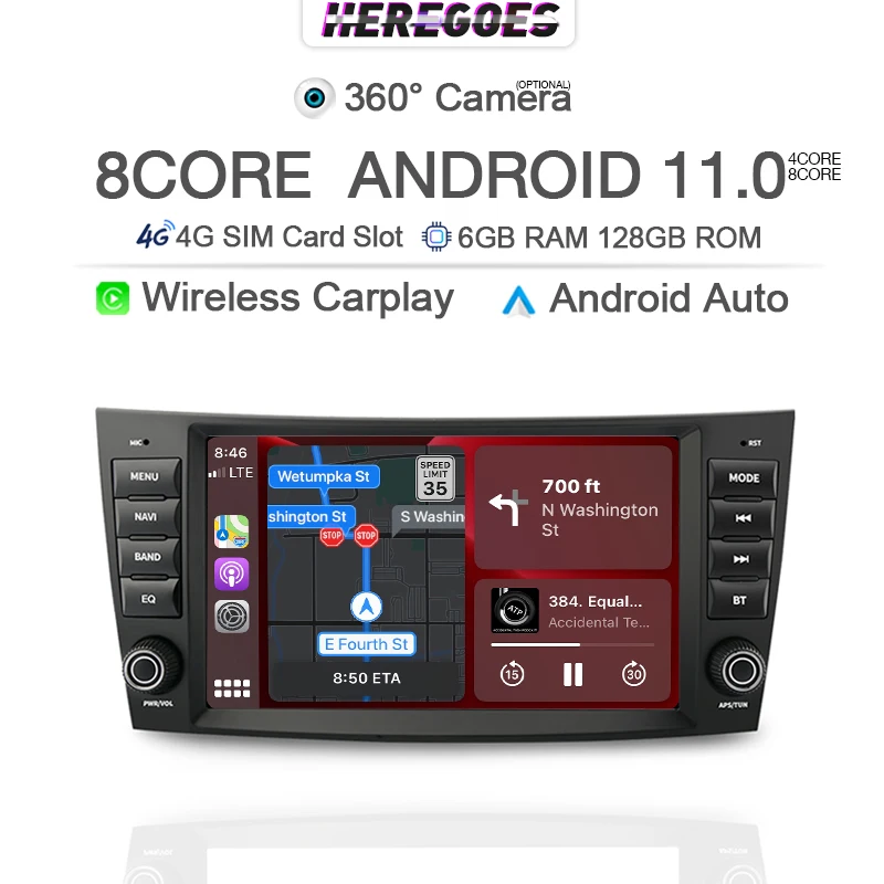 Carplay 8G+128GB Android 11 Car DVD Player For Benz W211 W463 W219 W209 2004-2011 Navigation GPS Radio Stereo Wifi Bluetooth DSP