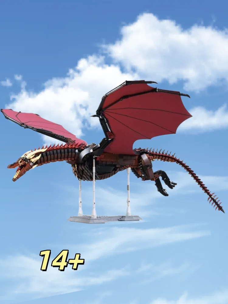 

Набор строительных блоков «Красный Дракон» из 1889 деталей для взрослых, высокая сложность, модель для самостоятельной сборки, подарок