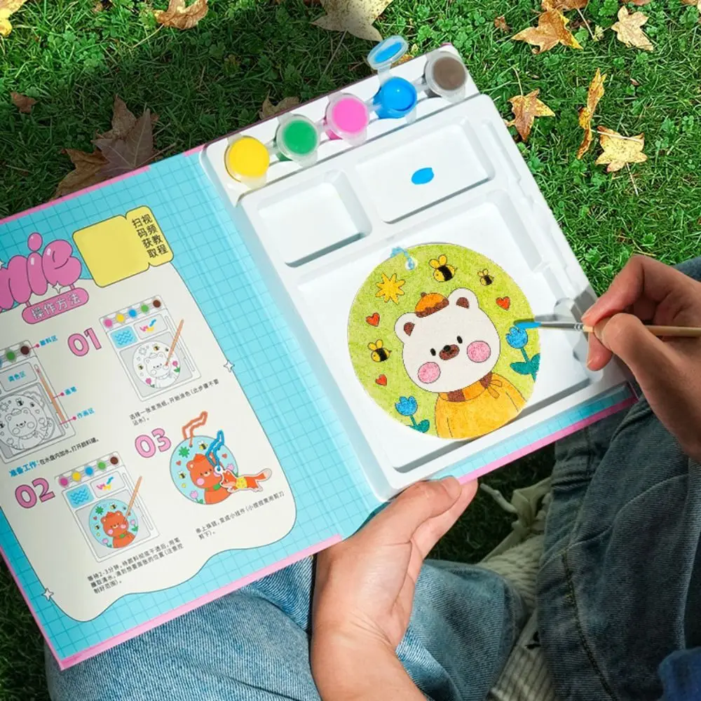 

With Easel DIY Puffy Paint Kit Sponge Texture Colorful Pens Drawing Pens Kit Puffy Effect Creative Design 3D Drawing Canvas