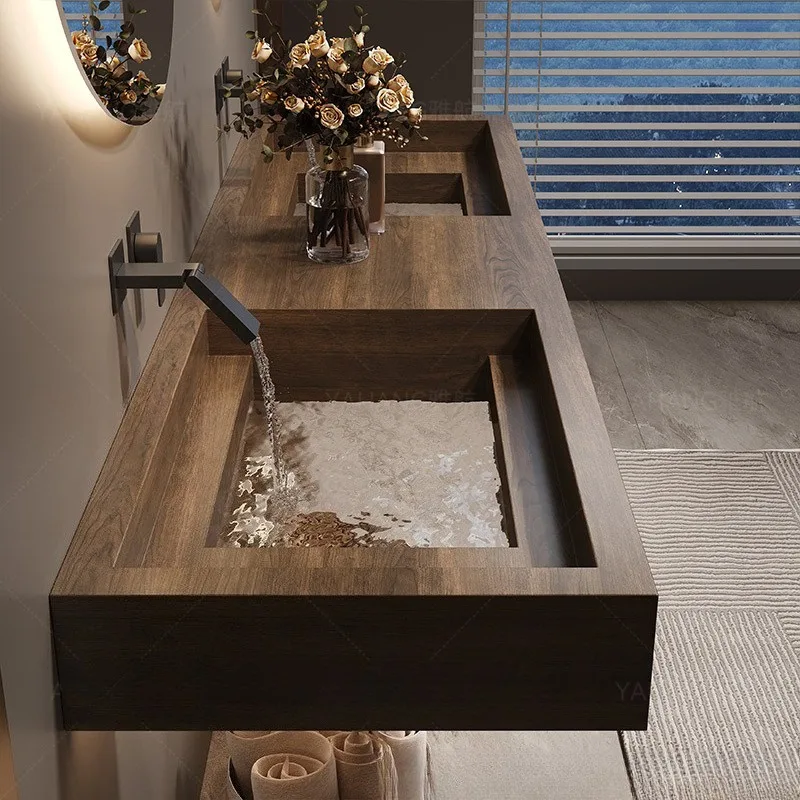 Washbasin: Internet-famous light luxury high-end bathroom washbasin, hotel washbasin