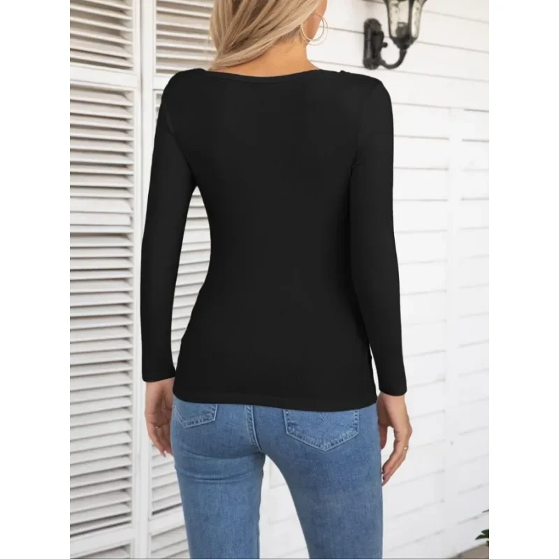 Plus size 1xl-5xl nova moda feminina casual gola irregular design oco casual manga comprida camiseta