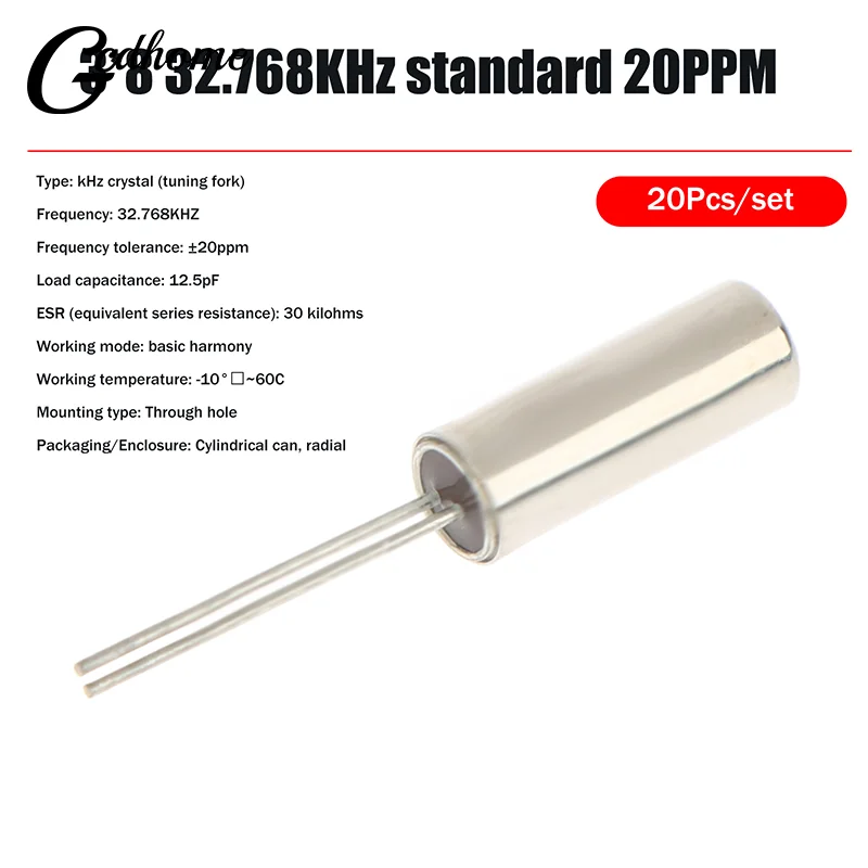 

【New】20Pcs High Precision 32.768 KHz 32768HZ Tuning Fork Watch Crystal 12.5PF 3mm X 8mm