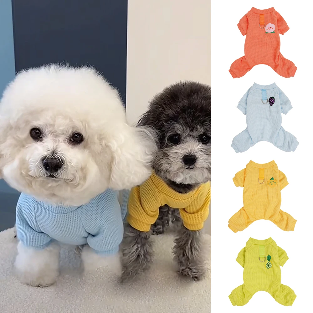 

Dog Waffle Knit Sweater - 4 Seasons Soft Puppy Clothes for Small Medium Large Dogs, Breathable Cozy Pet Outfits CuteDaily Wear
