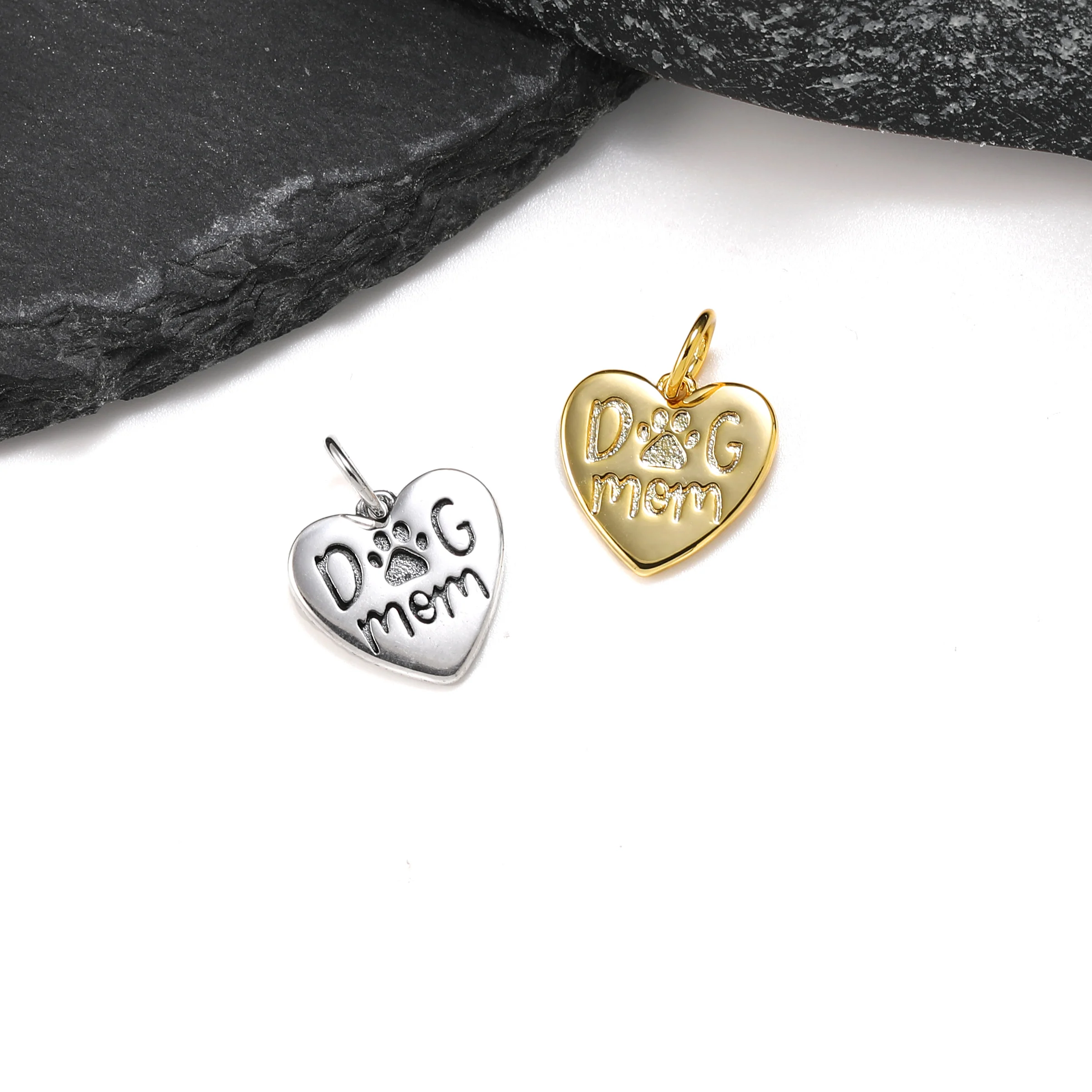 

genuine 925 sterling silver exquisite fashion keychain DIY with Love Dog pendant
