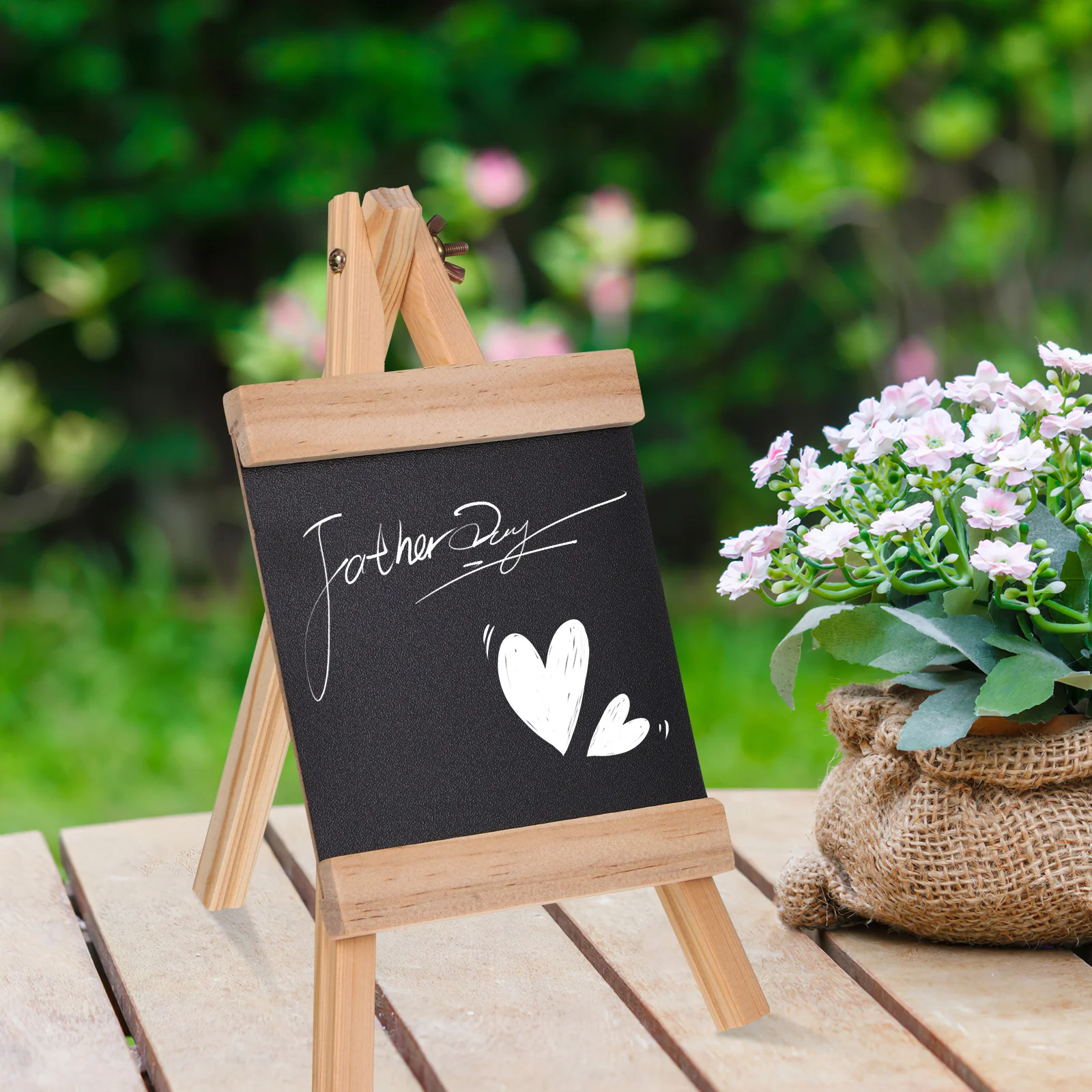 1pcs Wooden Chalkboard Sign Small Blackboard With Stand Tabletop Mini For Restaurant Menu Board Dessert Display Chalk Signs
