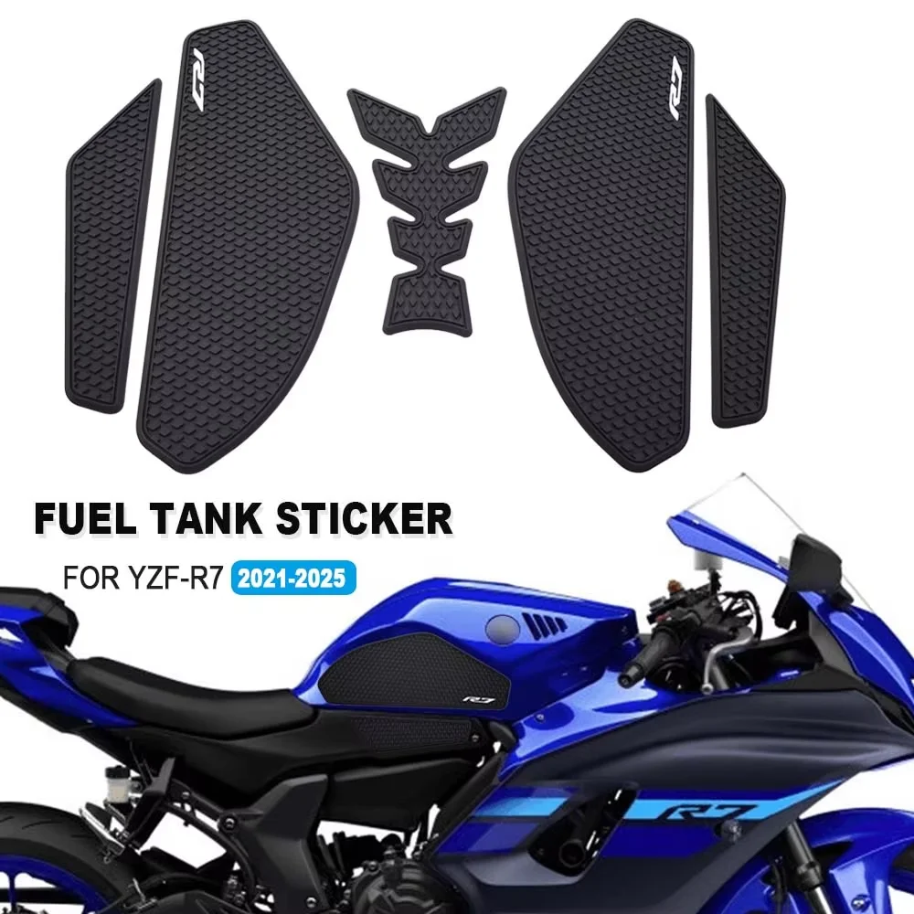 Side Fuel Tank pad For R7 YZF R7 YZFR7 r7 2021-2025 Protector Stickers Decal Gas Knee Grip Traction Pad Tank pad R7 2025