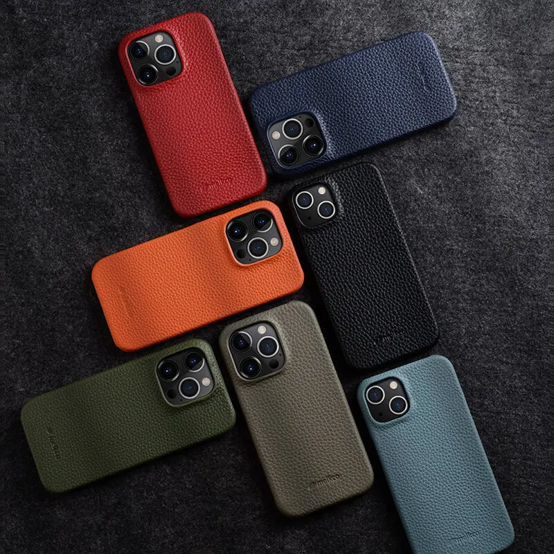 Suitable for apple 17promax mobile phone case genuine leather case anti-fall cover