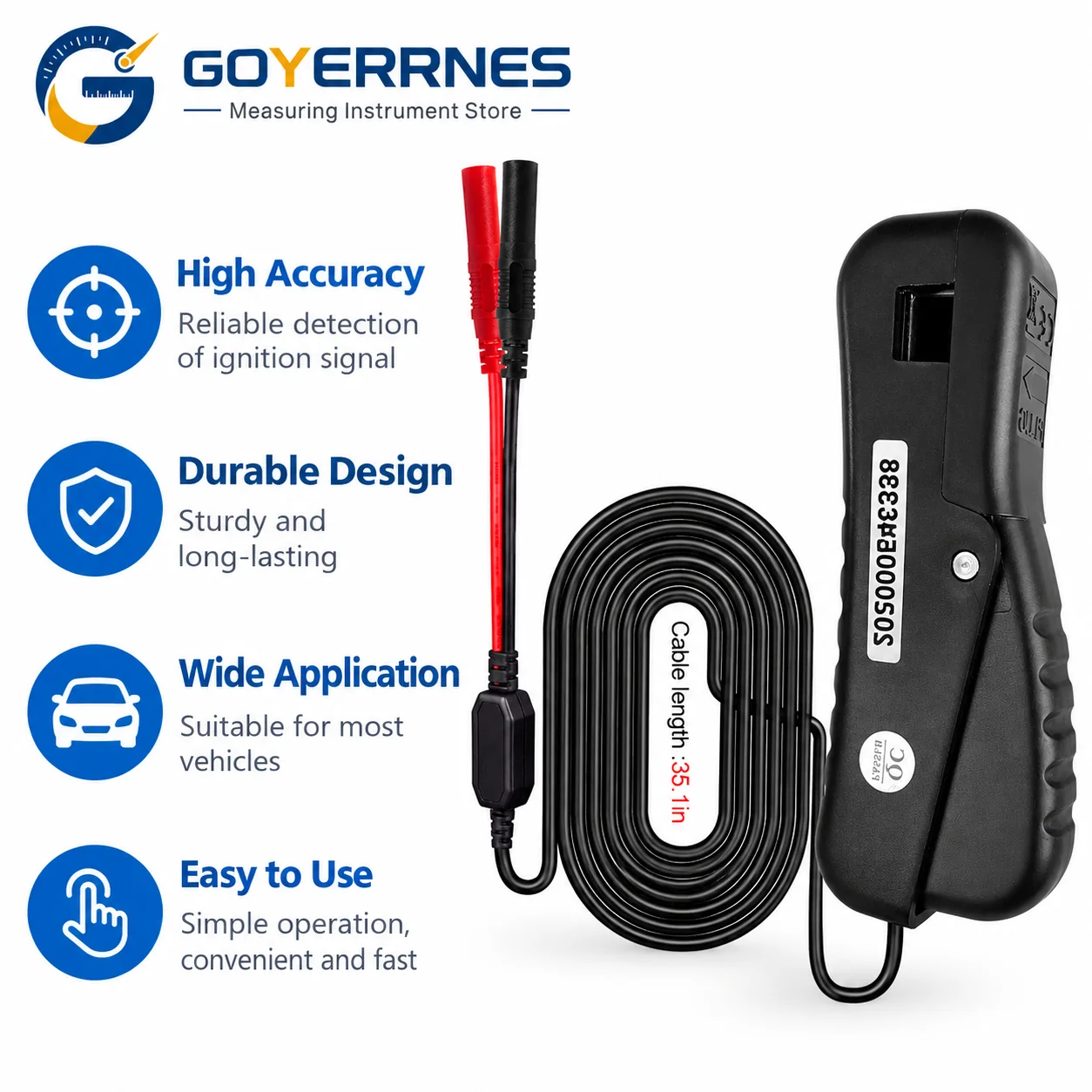 705A Inductive Pick Up Clamp Automotive Spark Plug Wire Tester for Car Engine Tachometer Timing Light Tool Kit Use
