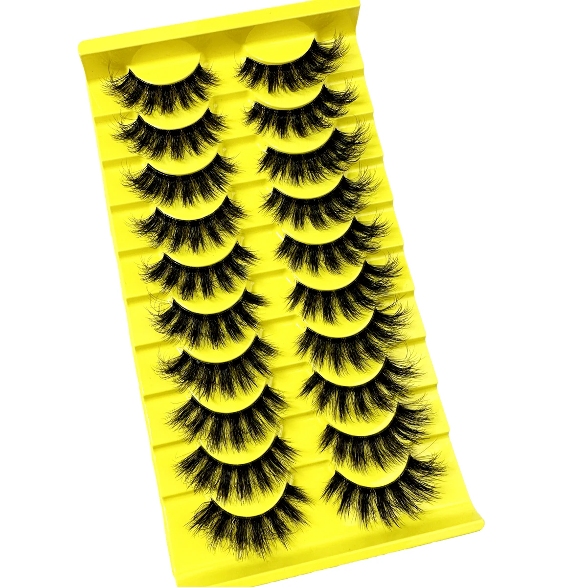 10 par fałszywe puszyste rosyjskie rzęsy w paski 3D sztuczne rzęsy makijaż roztrzepane sztuczne rzęsy 3D puszyste grube rzęsy