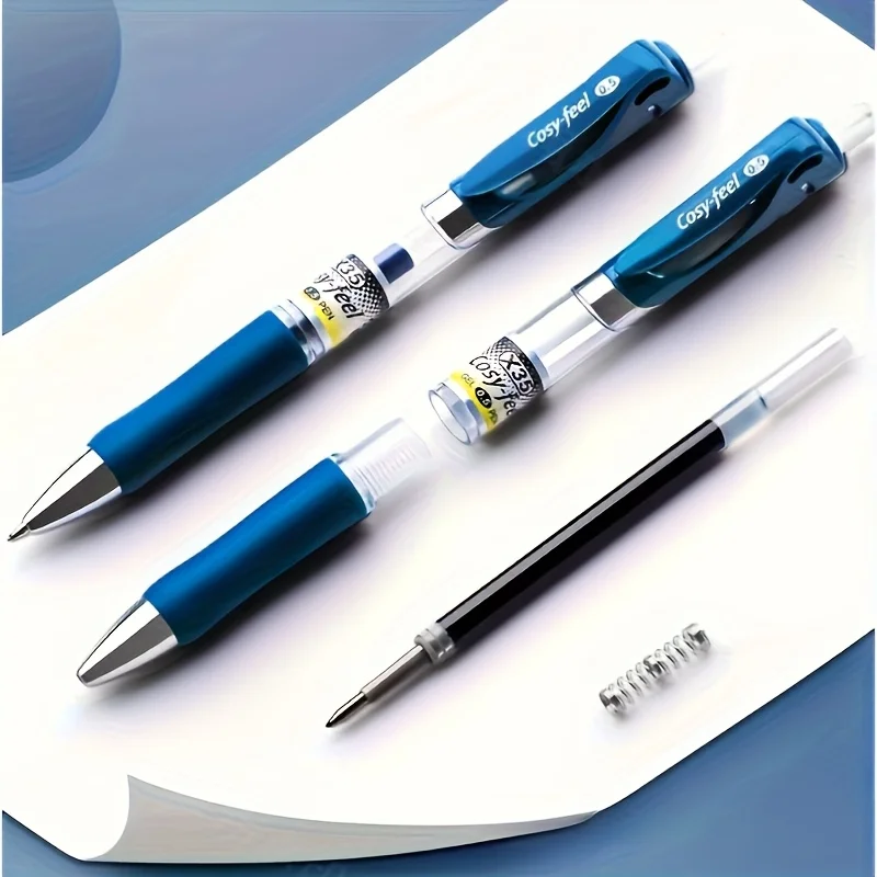 13er-Pack medizinische Gelstifte mit blau-schwarzen Tintenpatronen, medizinische Stifte für Rezepte, einziehbare Unterschriftenstifte für Pflegepersonal, medizinische Gelstifte für Studenten, sorgen für ein flüssiges Schriftbild, kontinuierlichen Tintenfluss, die besten Gelstifte für medizinische Zwecke. – Detail 5