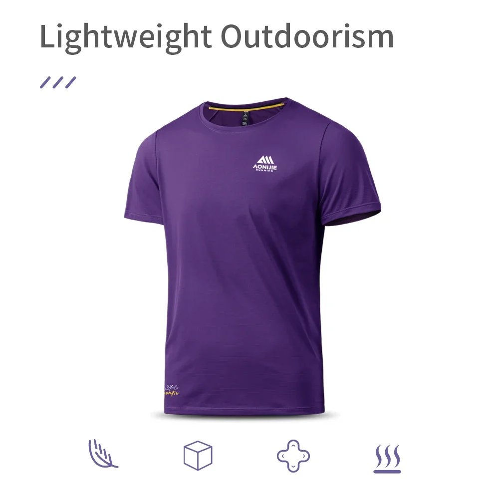 AONIJIE FM5231 Men's Sports Short-sleeves Which Are Light Soft and Close-fitting Comfortable Breathable and Not Stuffy