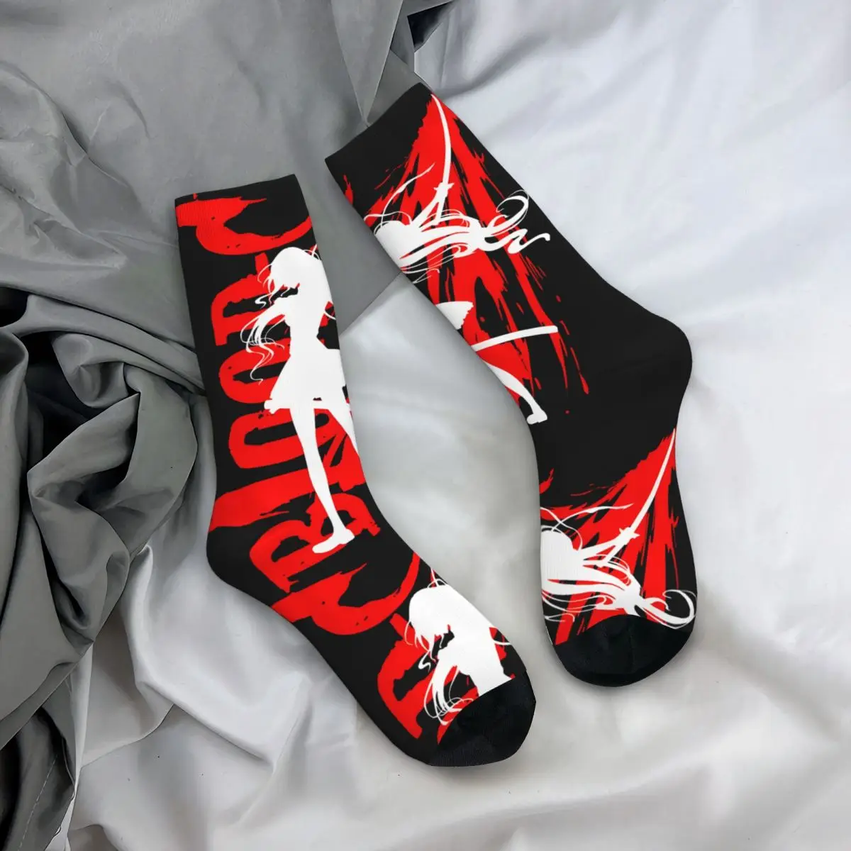 Hip Hop Vintage blutige verrückte Männer Kompression socken Unisex B-Blut-C Harajuku nahtlos gedruckt lustige Neuheit glückliche Crew Socke