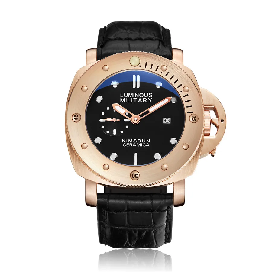 Montre à quartz chronographe étanche pour homme, grande taille Pa, cadran bleu phosphorescent, mode