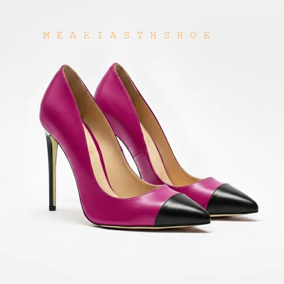 

luxury Mixed Colors women's shoes 2025 Autumn Leather Fashion High Heels Shoes Pointed Toe Pumps Party Prom Ladies Shoes Women
