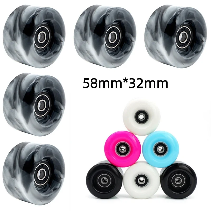 

82A 58mm roller skates shoes wheel 58*32mm roller skating shoes ruedas using abec-7 skating bearing 58mm 32mm dual line 8 pcs