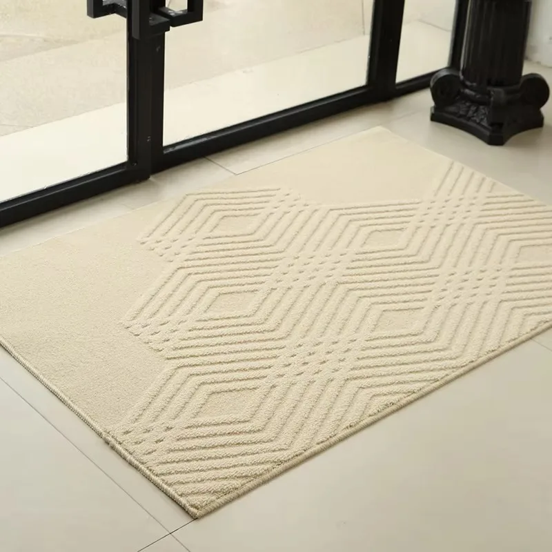 Retro Acrylic Entrance Rug, Wear-resistant Anti-slip Floor Mat for Hallway Entryway