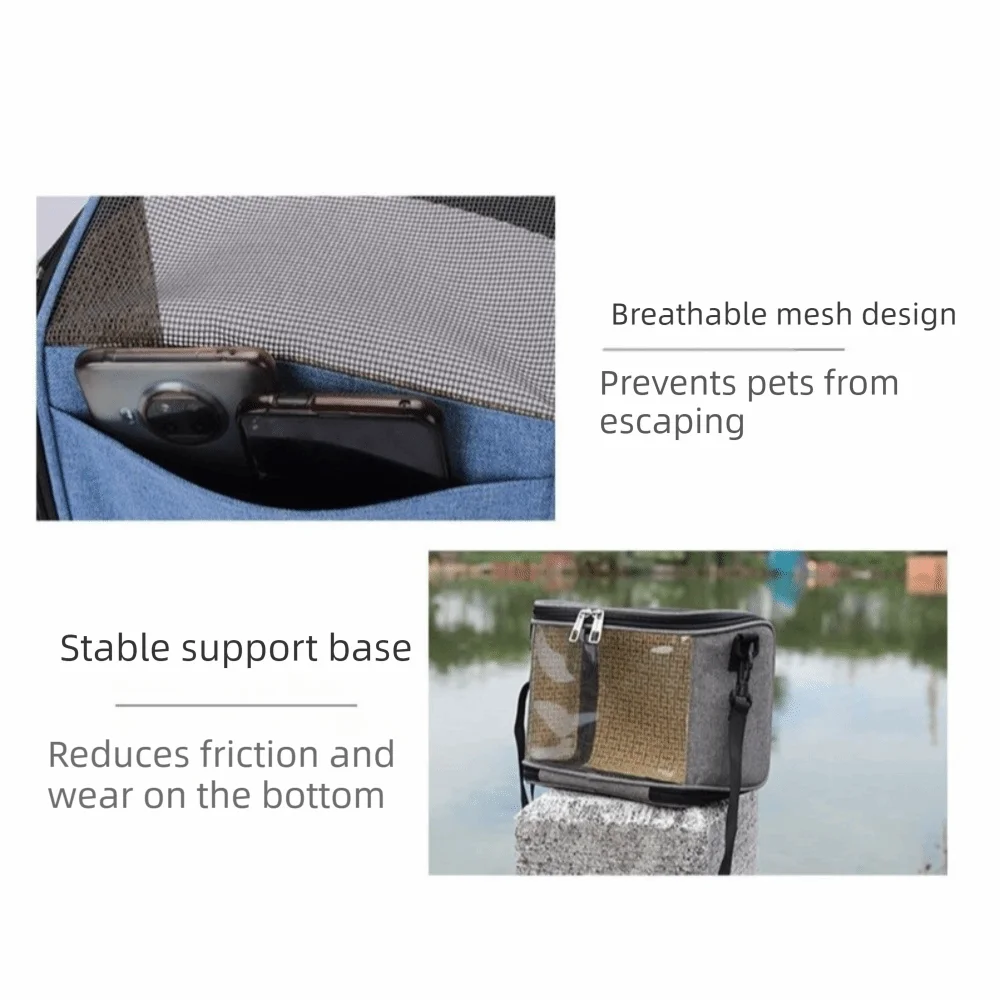 Breathable Mesh Pet Travel Bag Portable Large Capacity Pet Carrier Adjustable Straps Clear Window Hamster Carrying Bag Travel view 2