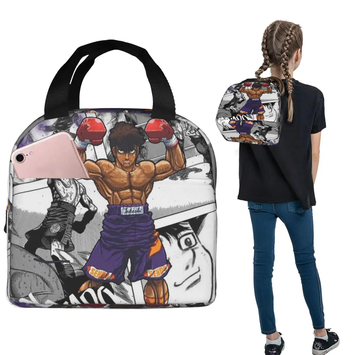 

Hajime No Ippo сумки для обеда изолированная коробка для бенто водонепроницаемая сумка для обеда герметичные сумки для пикника для женщин и детей