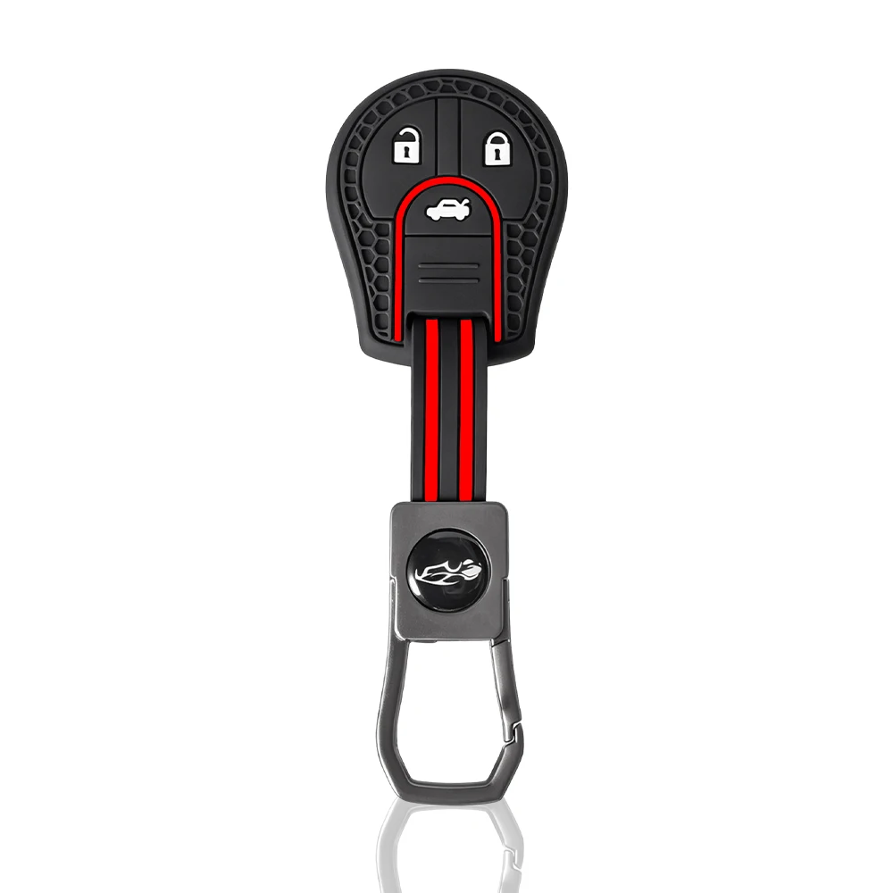 Silicone Soft Rubber Car Key Fob Case For Nissan Juke Micra Qashqai March Tiida 3 Button Car Key Cover Holder