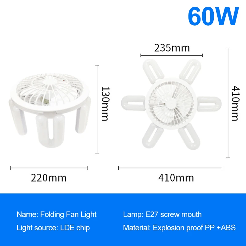 Imagem -05 - Ventilador de Teto com Soquete Fan Light E27 Apto para Casa Sala de Estar Quarto Cozinha Frio Refrigeração