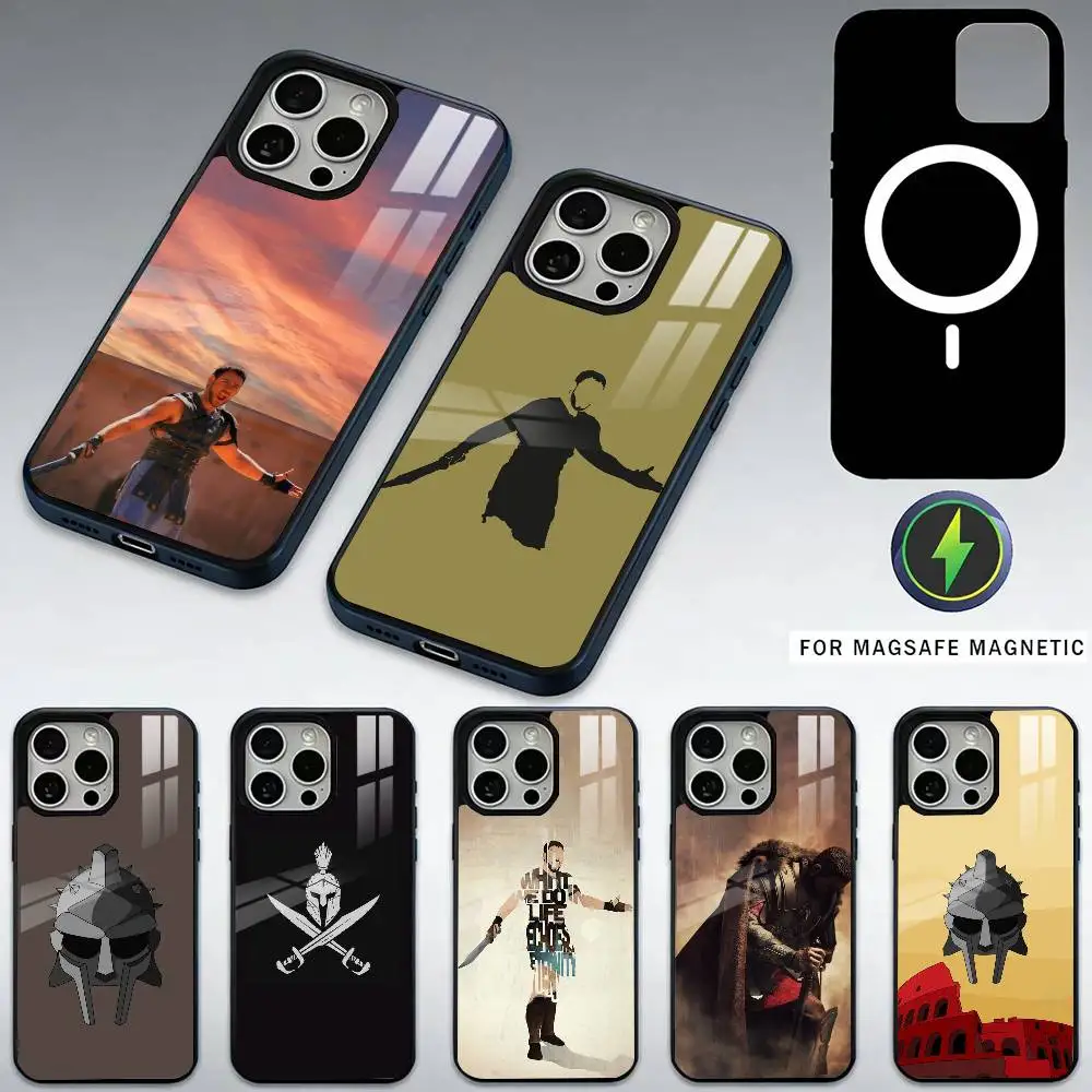 

G-Gladiator Man Warrior Phone Case For iPhone17,16,15,14,13,12,11 Plus,Pro Max Magnetic For Magsafe Wireless Charging