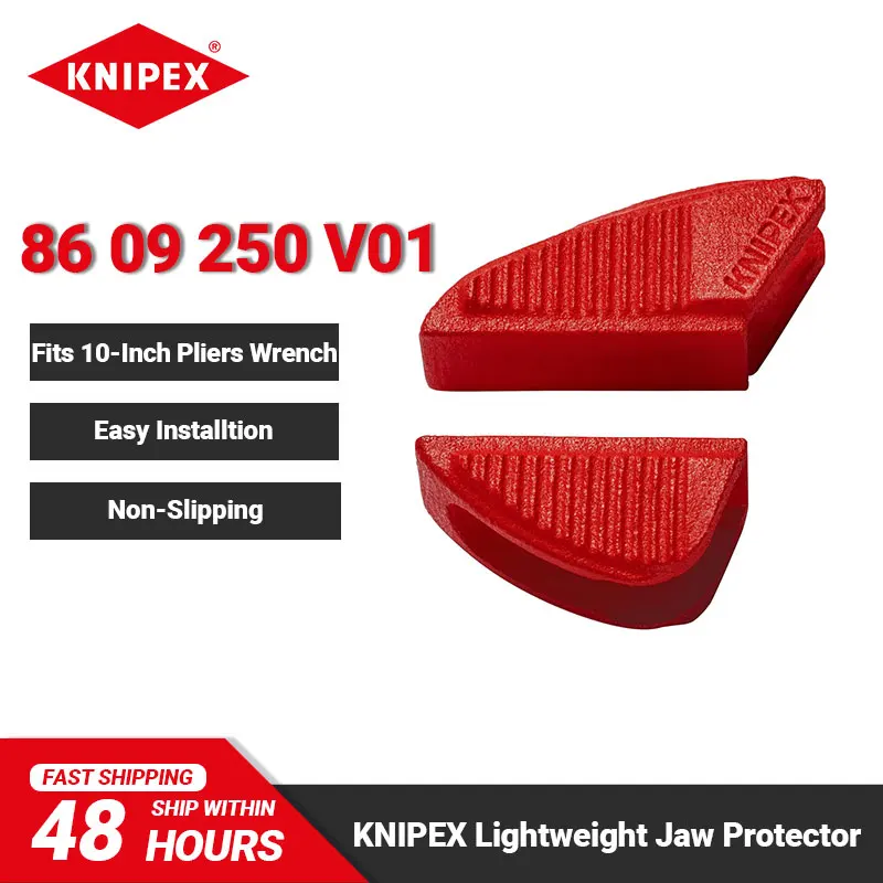 Knipex 86 09 250 V01 Protetores de Mandíbula para Chave de Alicate de 10 Polegadas 86 xx 250 Vermelho Leve Fácil Instalação Antiderrapante